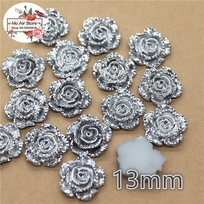 100 шт Блестящий серебряный искусственный Стразы плоская спина кабошон арт