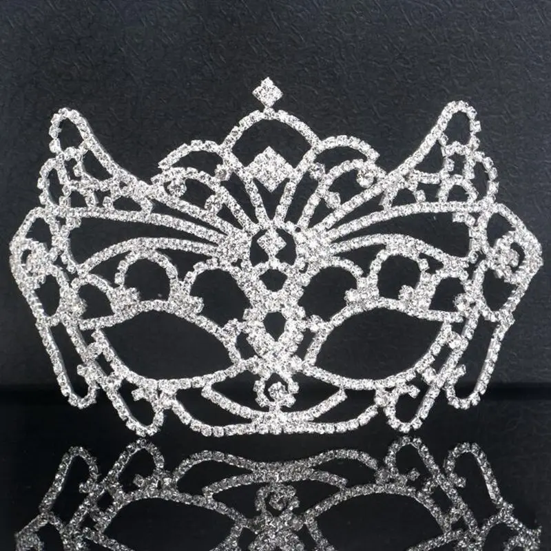 **Luxury Elegant Diamond Rhinestone Mask Sexy Hallowmas Venetian Bauta Half Face Party Dance Masquerade Cosplay Decor | Дом и сад