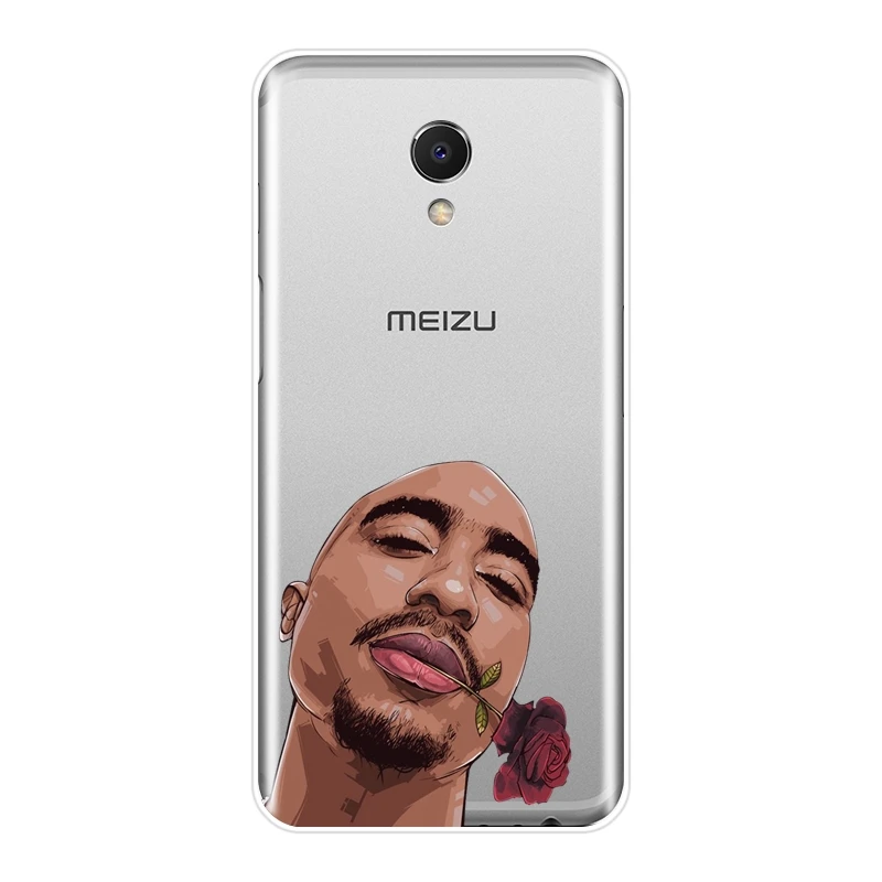 Задняя крышка для Meizu M6 M6S M6T M5 M5C M5S M3 M3S M2 силиконовый мягкий чехол Rapper 2Pac Tupac Note