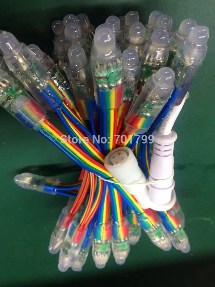 IP68 DC12V вход 12 мм сквозное отверстие светодиодный узел сброса RGB 100 шт. в нитку с 13 5 4