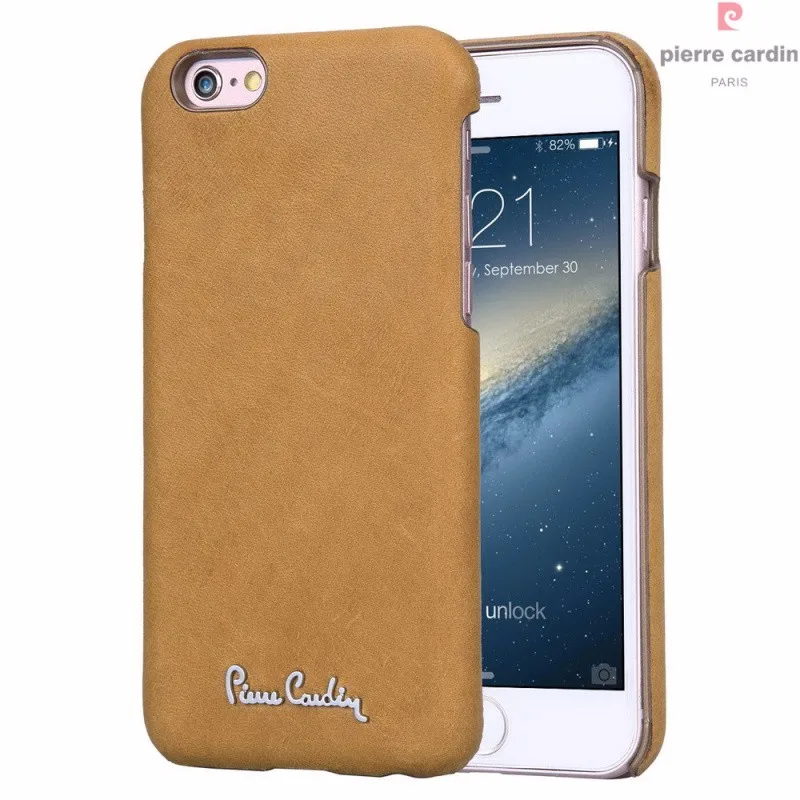 Чехол для телефона Pierre Cardin из натуральной кожи для iPhone 6 6s Plus 5,5 Роскошный металлический чехол с логотипом для iPhone 6 6s 4,7