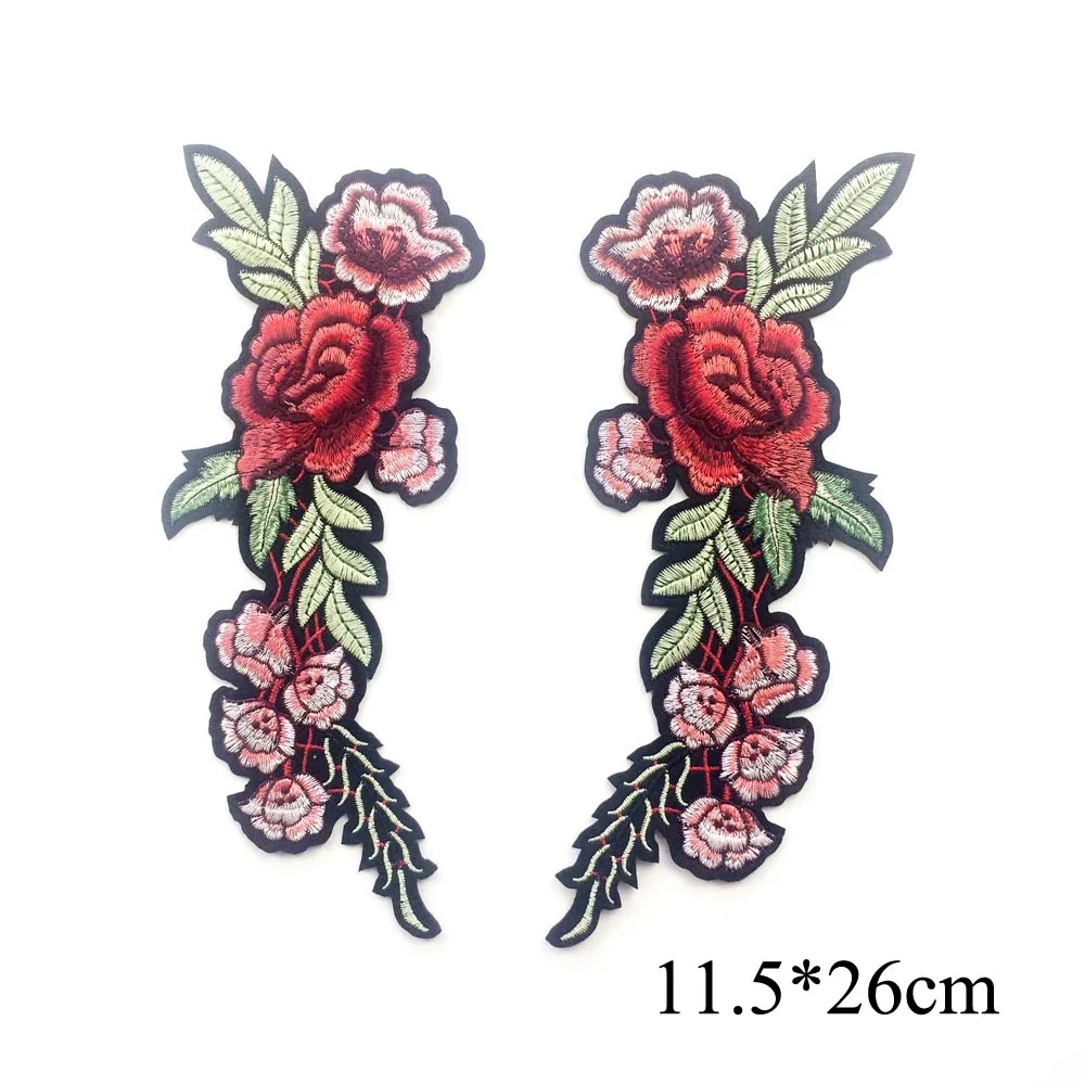 1 пара вышитые патчи с цветком розы|patch iron on|iron on patchesiron |