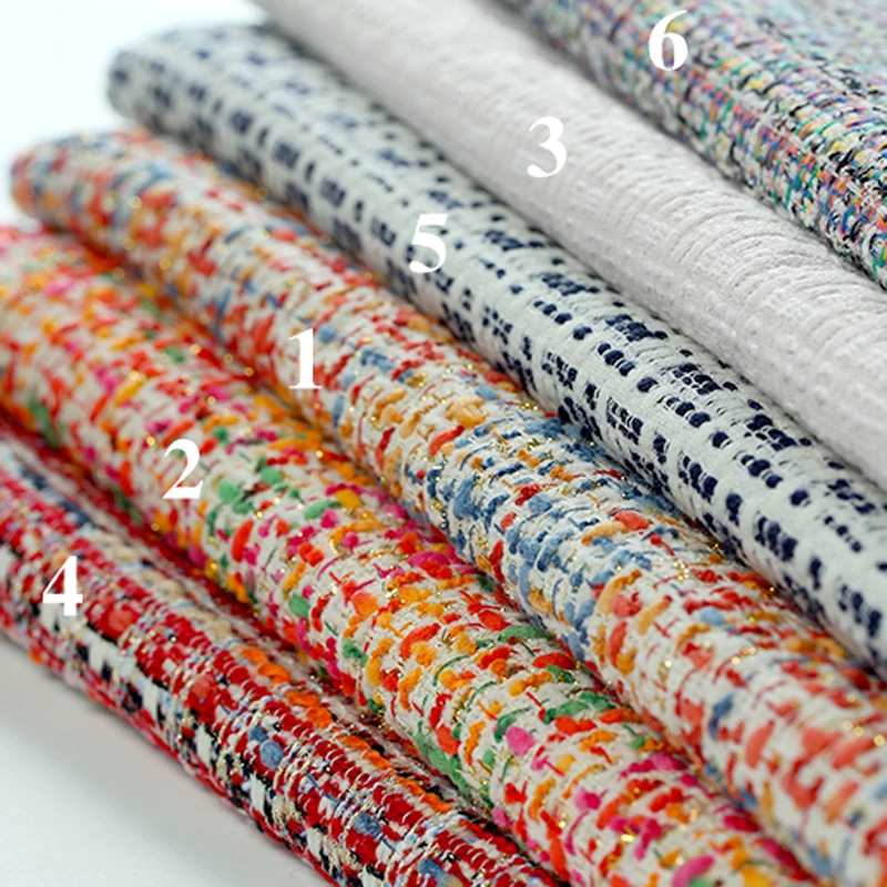 

6Patterns! 145CM Wide 450G/M Weight Colorful Soft Knitted Tweed Acrylic Polyester Fabric for Autumn and Spring Coat Jacket E839