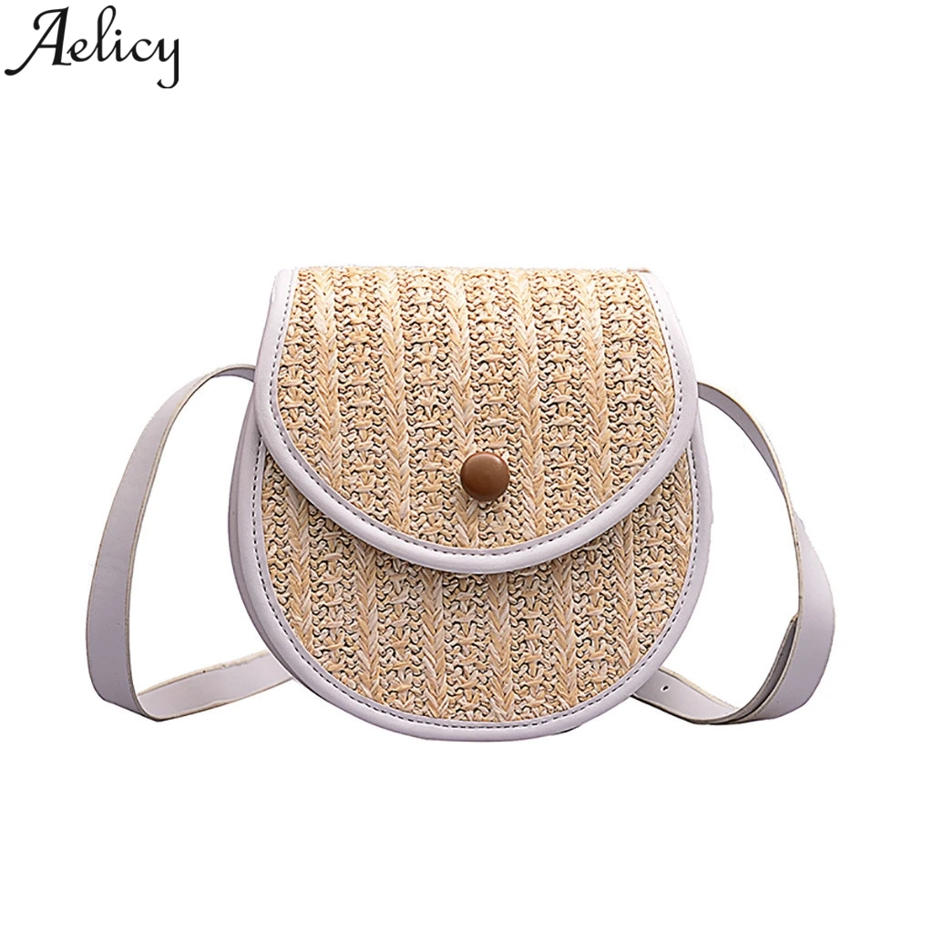 Aelicy маленькая тканая квадратная соломенная сумка-мессенджер из ротанга сумка на