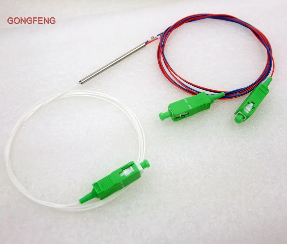 Специальный Wholesal10pcs 0,9 мм SM Сталь трубки 1x2 мини блокаторы SC/APC 2 Порты вытянуть конус оптоволоконный ПЛК разделительный провод жгут