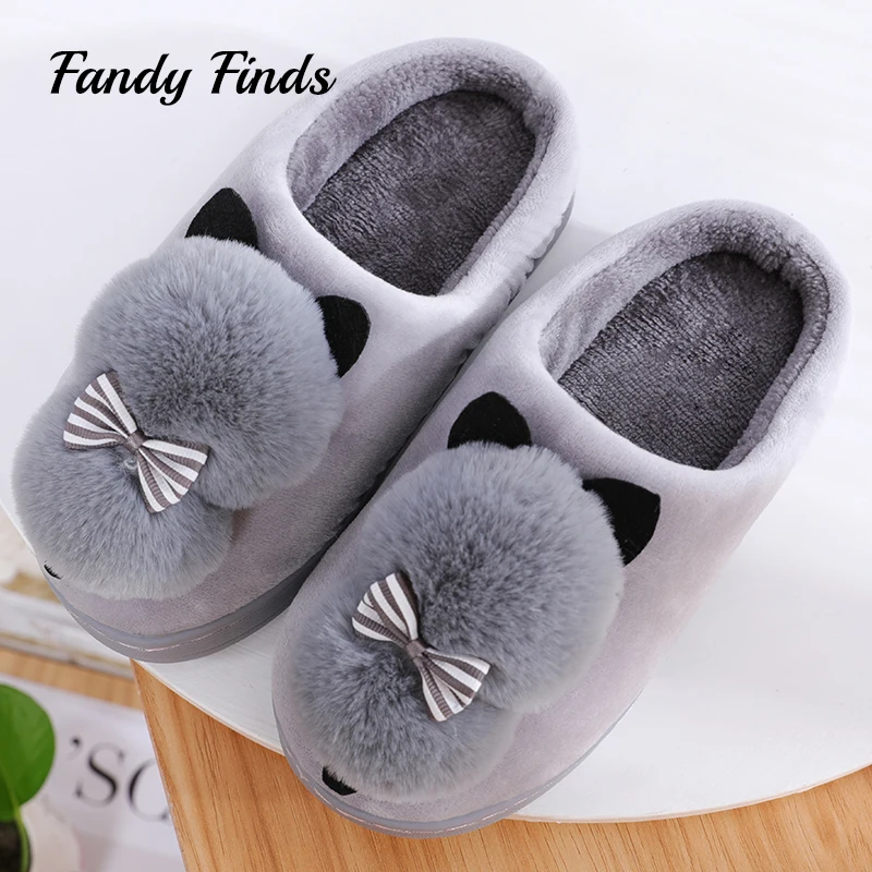 Fandy находит дам мультфильм Кот Искусственный мех помпоны полосатый бант