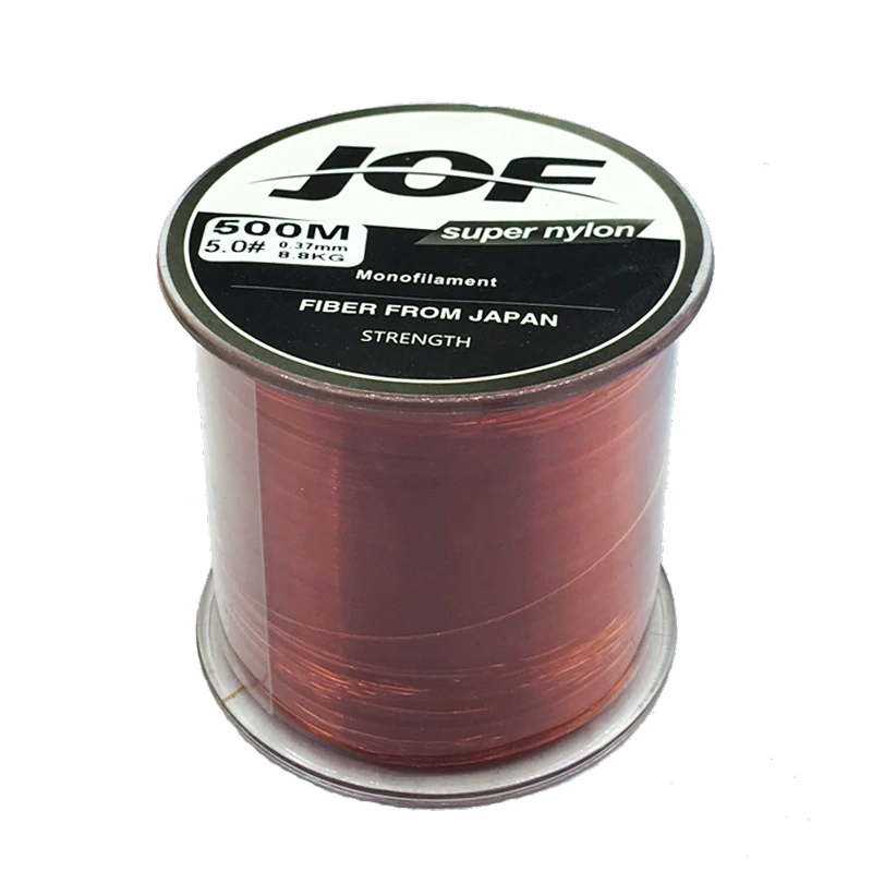 red new design 100-500m nylon fishing line 8 color super strong monofilament line for bass carp japan transparent pesca rope - Цвет: red