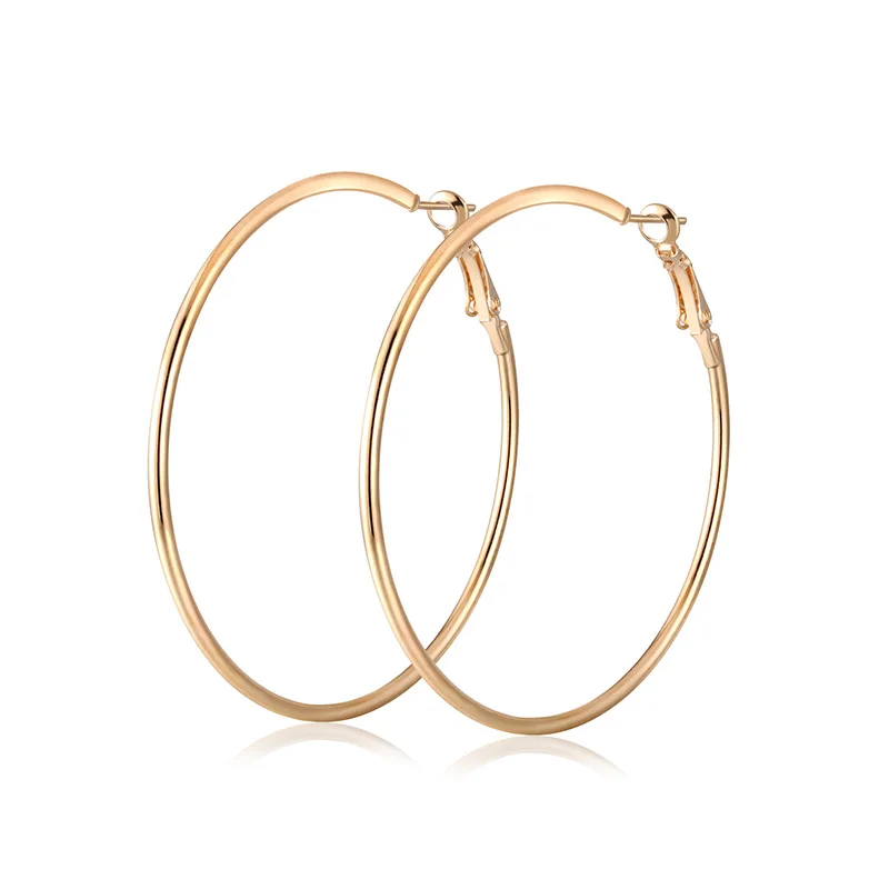 

Trendy Hoop Earrings Big Smooth Circle Earrings New Brand Loop Hyperbole Earrings for Women Jewelry Accessories Gifts
