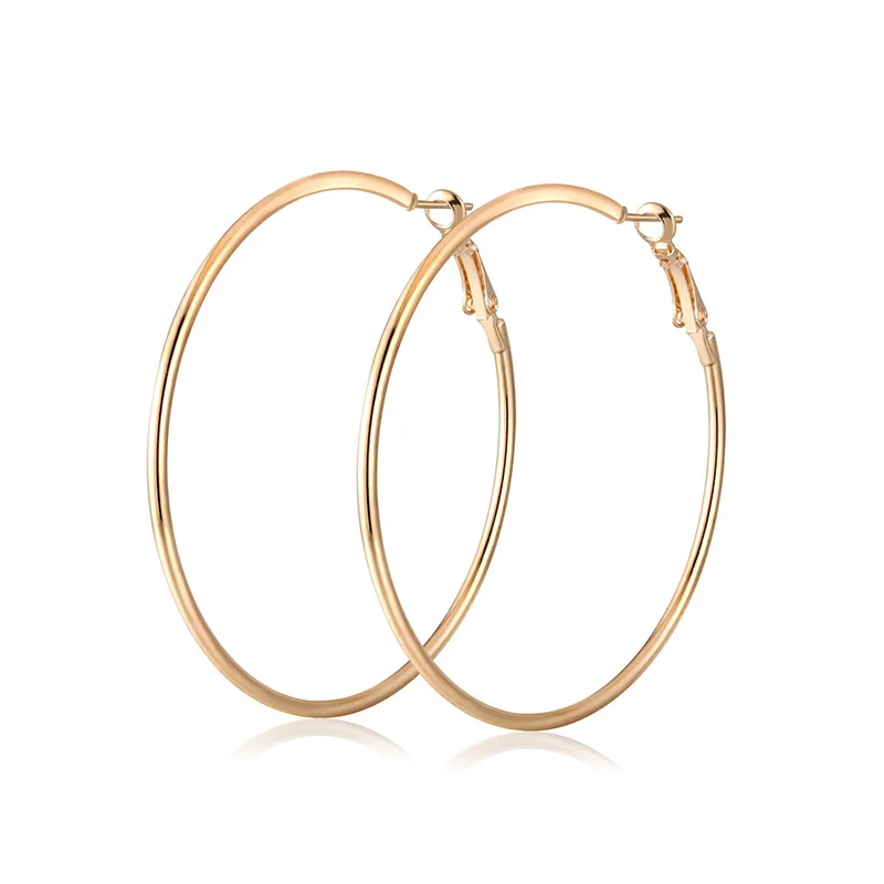 Trendy New Hoop Earring Women's Big Circle Smooth Brand Loop Exaggerative Earrings Wedding Party Jewelry Accessories Gifts | Украшения