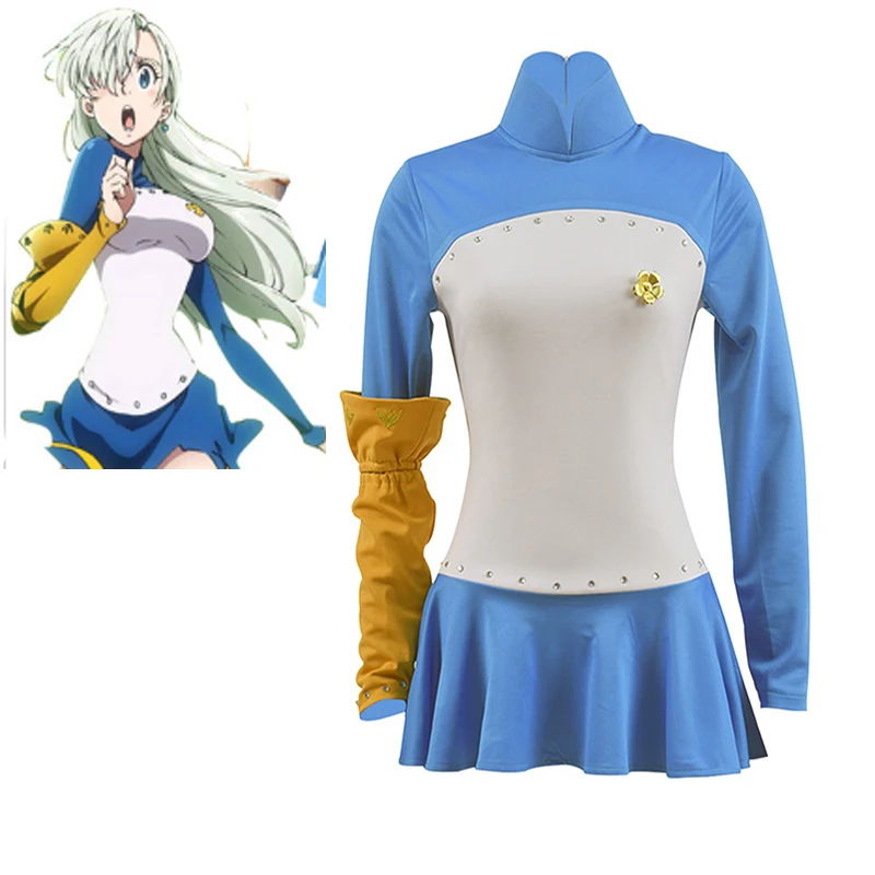 

Cosplaydiy Seven Deadly Sins Cosplay Elizabeth Liones Cosplay Costume Dress Nanatsu no Taizai Costume Any Size L320