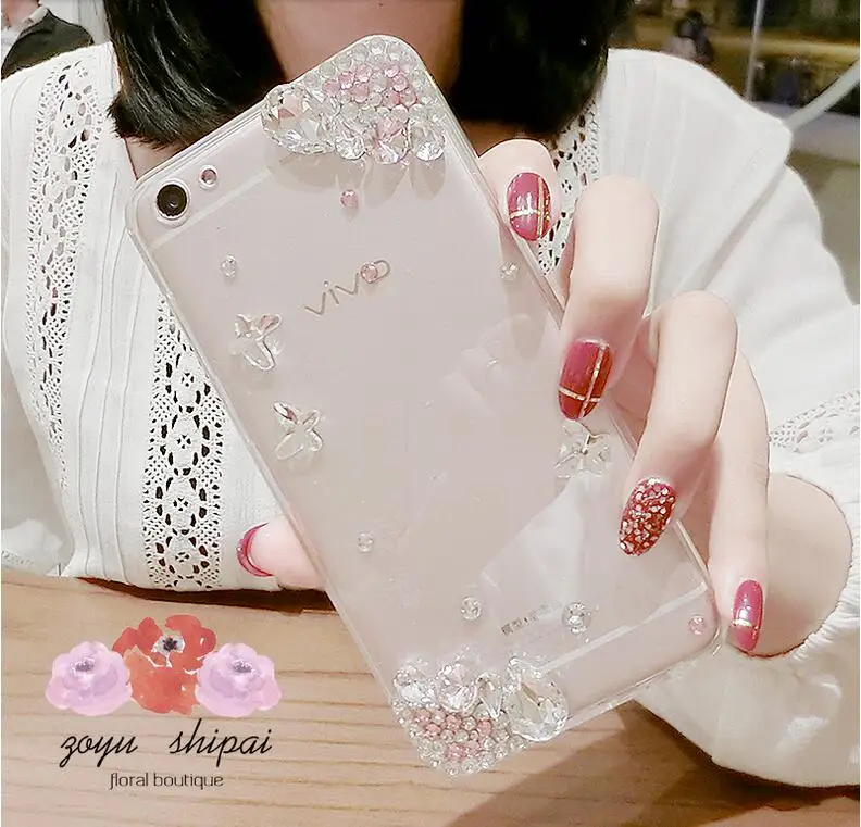 Подставка со стразами чехол Diamond Flower крышка для OPPO R7 R7S R9 R9S R11 R11s R15 плюс A37 A39 A57 A59 a71