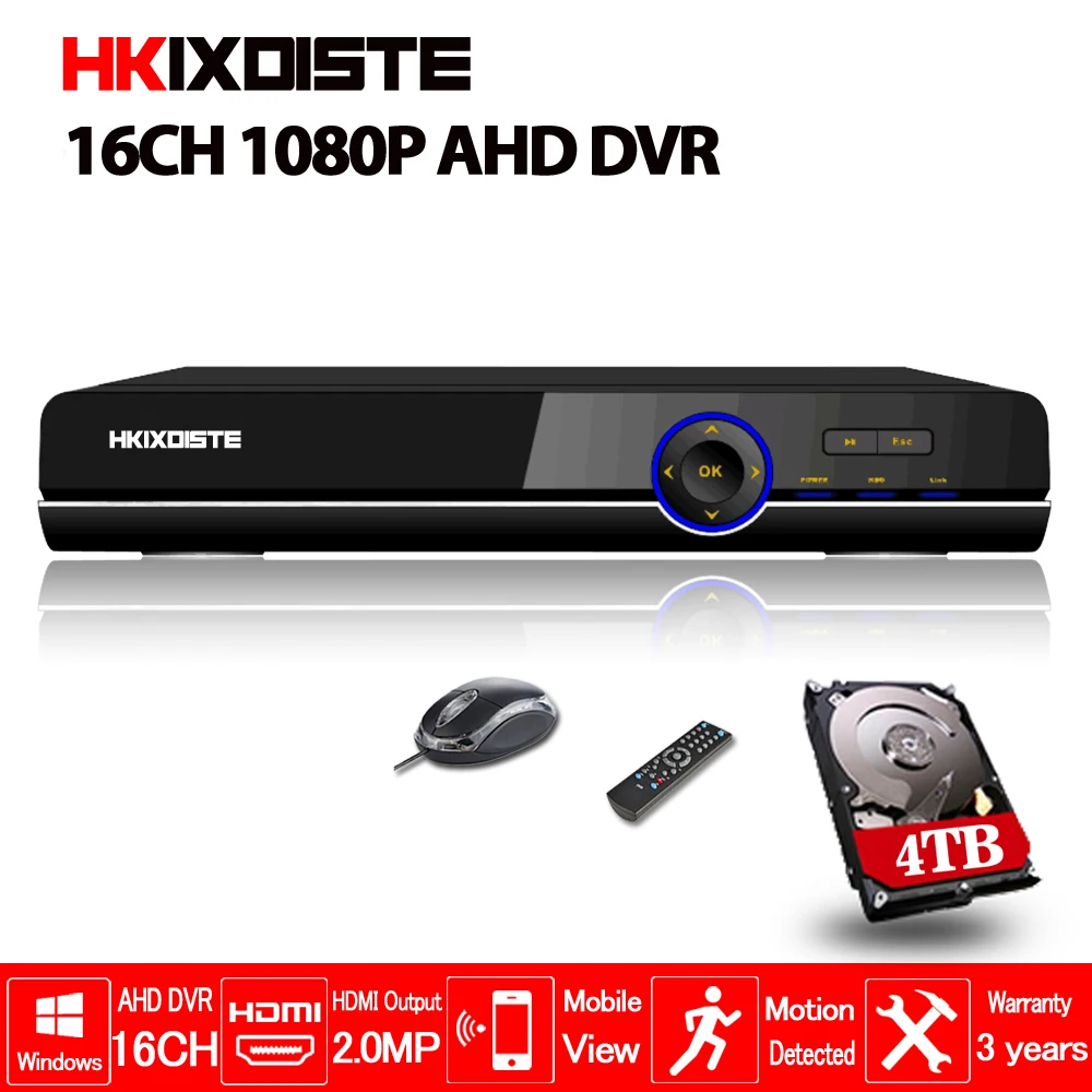 Видеорегистратор для домашнего видеонаблюдения 16 каналов HD AHD 1080P 960P 720P HDMI