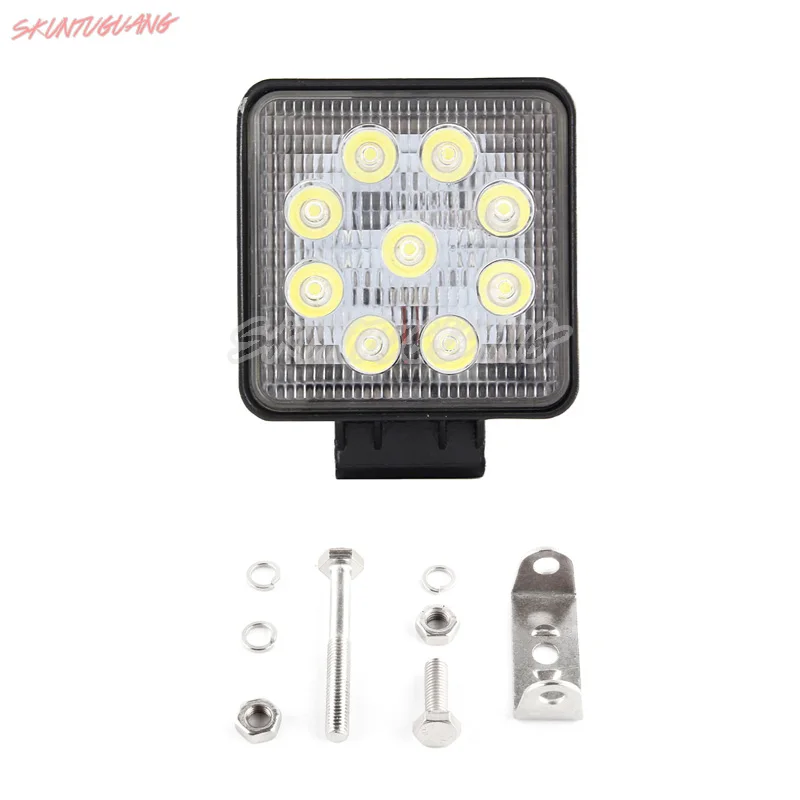

12V 27W LED Square Work Light Bar Universal Offroad Auxiliary Flood /Spot Light Fog Lamp for Motorcycle Car Truck Boat