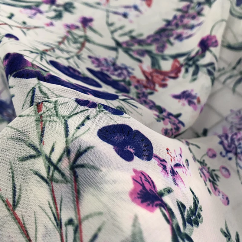 Размер 100 см * 150 винтажная Лоскутная Цветочная шифоновая ткань для платья | Дом и