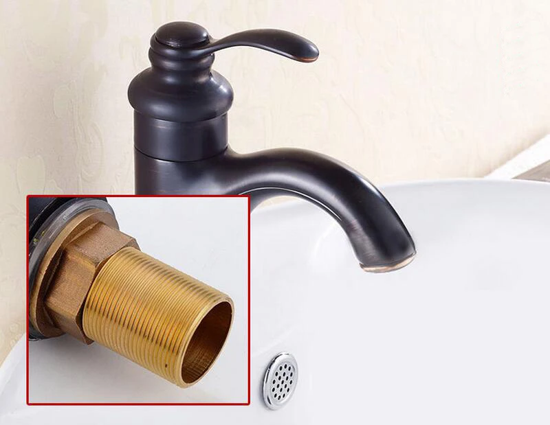 Латунный Смеситель для раковины с масляным напылением черный медный смеситель в