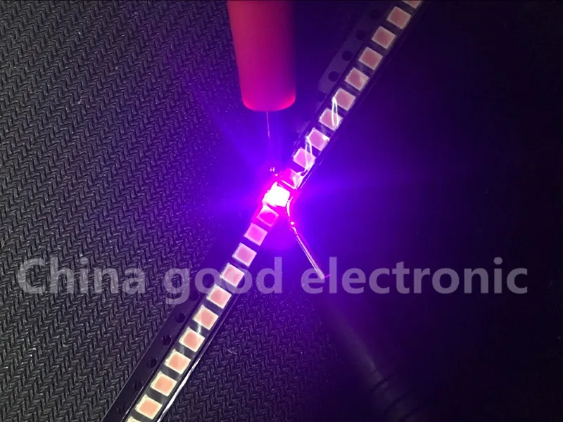 Оптовая продажа 100 шт. Фиолетовый УФ мощность Топ 1210 3528 SMD SMT PLCC 2 2500 MCD ультра яркий
