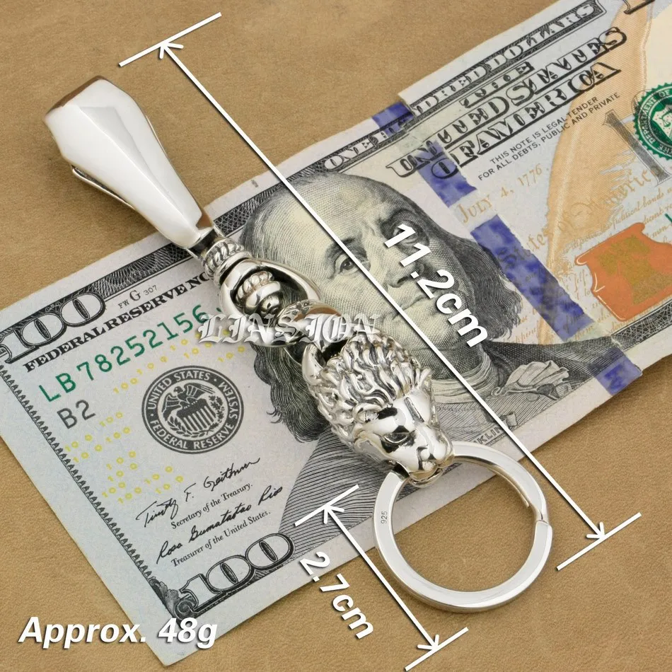 Огромный брелок для ключей в стиле панк Серебристый Брелок 9T021 |