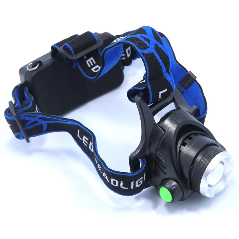 Налобный фонарь T6 светодиодный перезаряжаемый с увеличением + 2 аккумулятора 18650