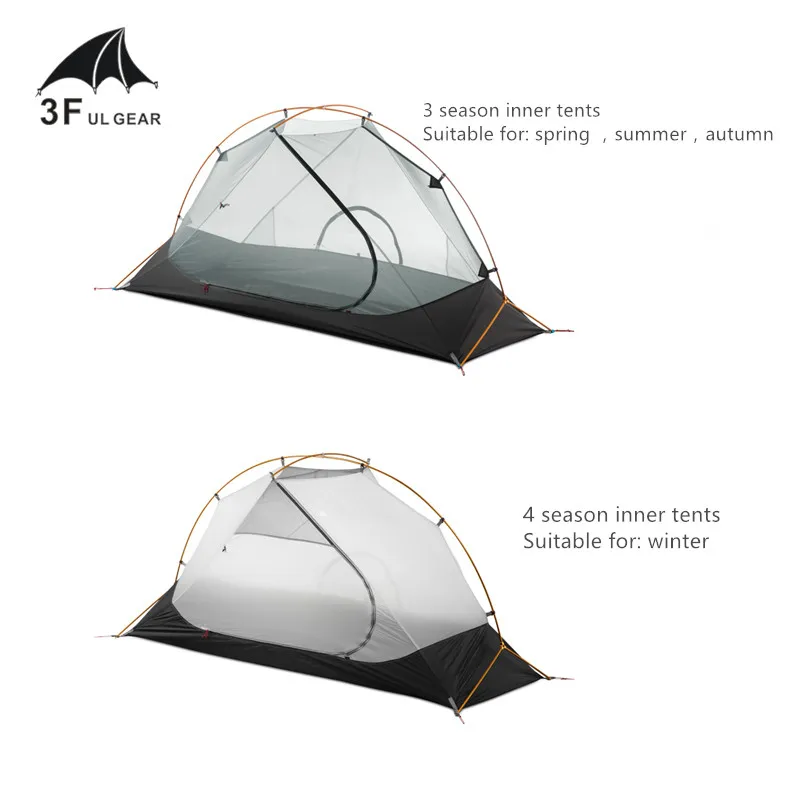 3F UL GEAR Oudoor Ультралегкая палатка для кемпинга 1 человек 3/4 сезонная