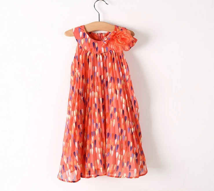 Girls Summer Dress New Brand Kids Chiffon Princess Drop-shaped Flower for Children Bohemian Vest Clothes | Детская одежда и обувь