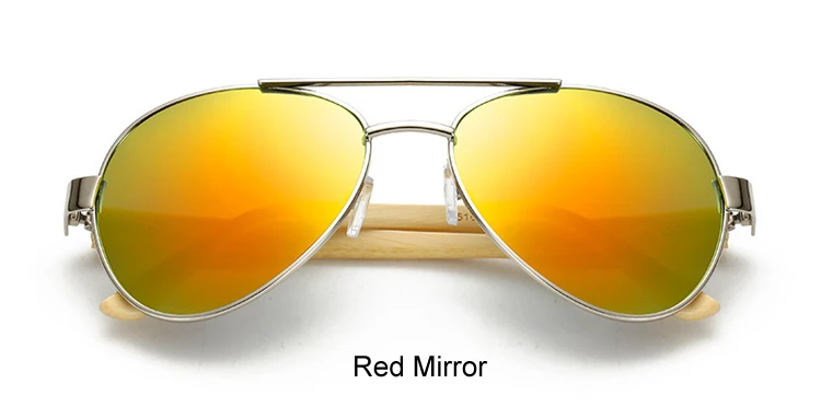 Red Mirror Ralferty, Ретро стиль, пилот, деревянные солнцезащитные очки для мужчин и женщин, UV400, градиентные солнцезащитные очки, для вождения, спортивные очки, оригинальные, бамбуковые, мужские солнцезащитные очки - Цвет линз: Red Mirror