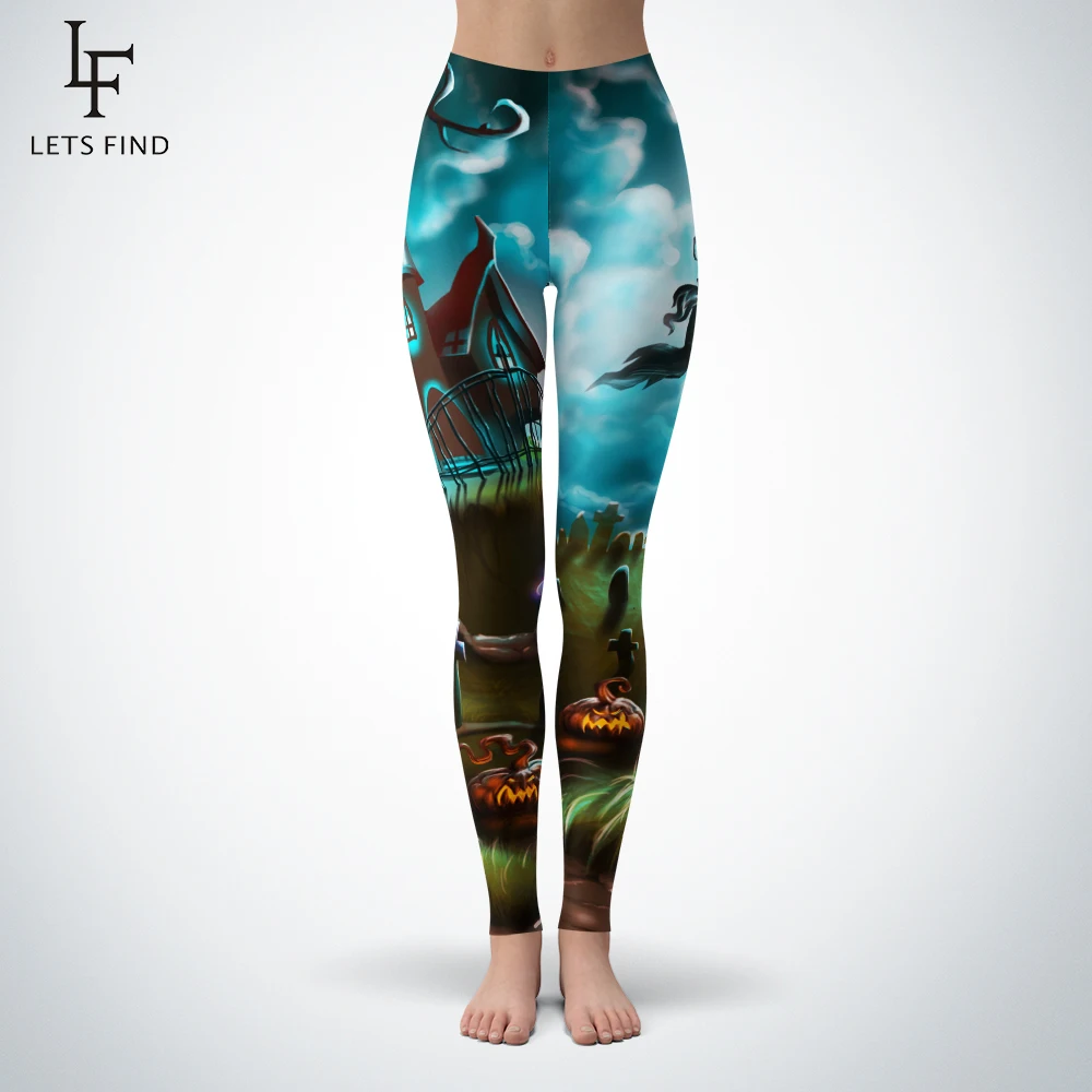 Женские леггинсы для фитнеса эластичные с 3D-принтом Кошмар перед Рождеством