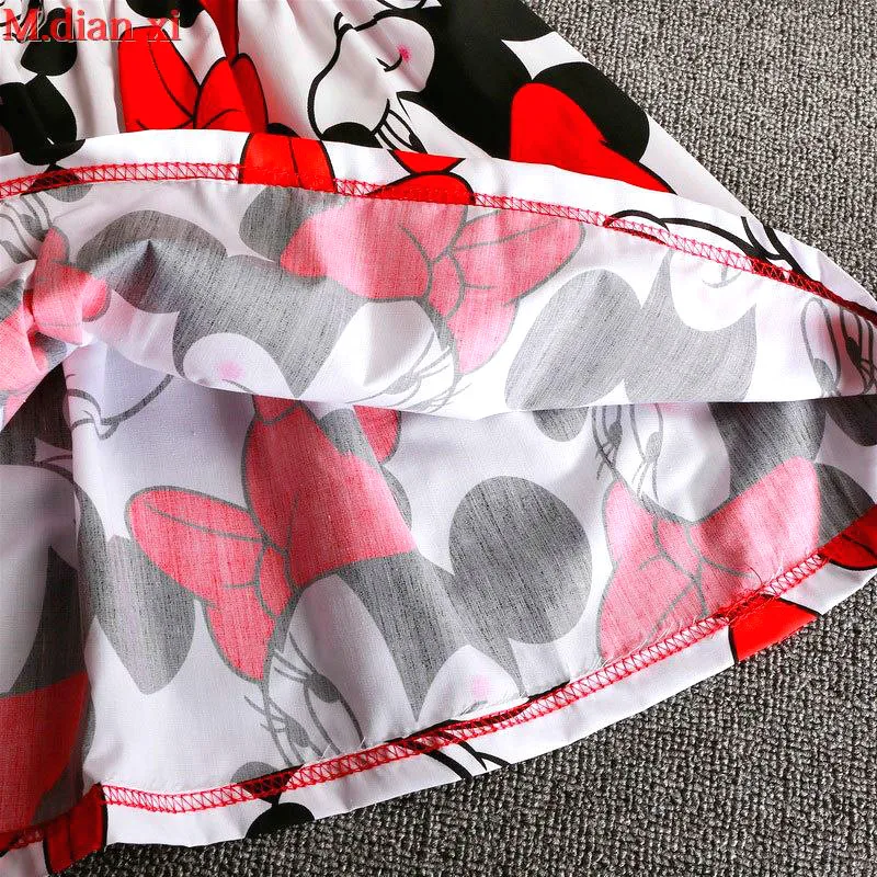 Girls Dress 2019 New Girl Cartoon Minnie Dot Summer Sleeveless Bow Cotton Vest Baby Clothes | Детская одежда и обувь