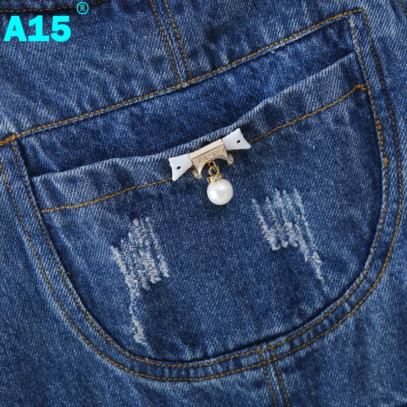A15 весенние рваные джинсы с дырками для девочек детская одежда джинсовый
