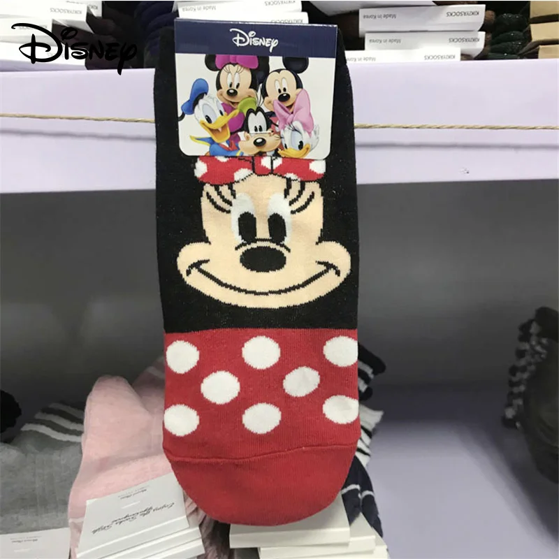 Женские носки Disney хлопковые милые с мультяшным Микки Маусом повседневные дикие
