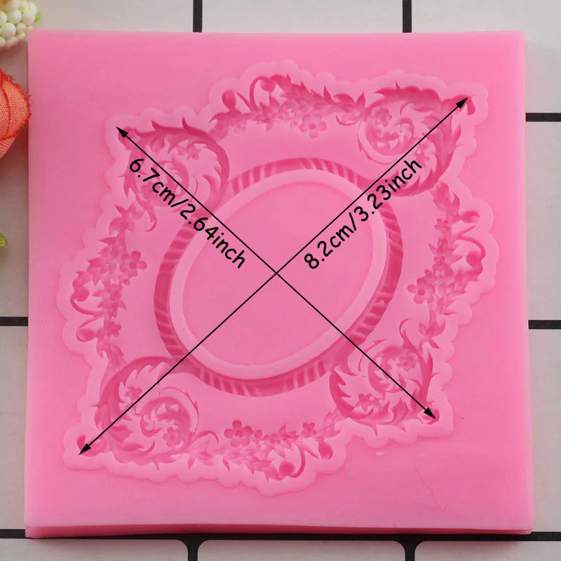 Европейский печенья в виде античной рамки для зеркала Fondant(сахарная) тортов силиконовая форма трафарет для торта тиснение домашние кухонные приспособления для выпечки