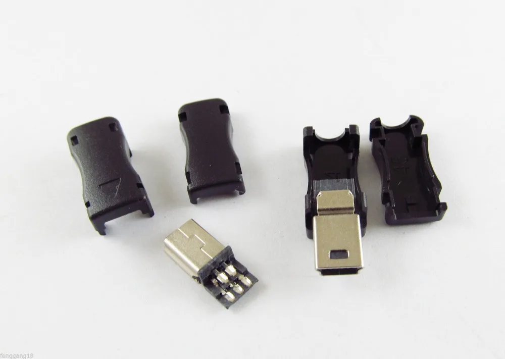 

500 шт. Мини USB 5-контактный штекер разъем с пластиковой крышкой для DIY