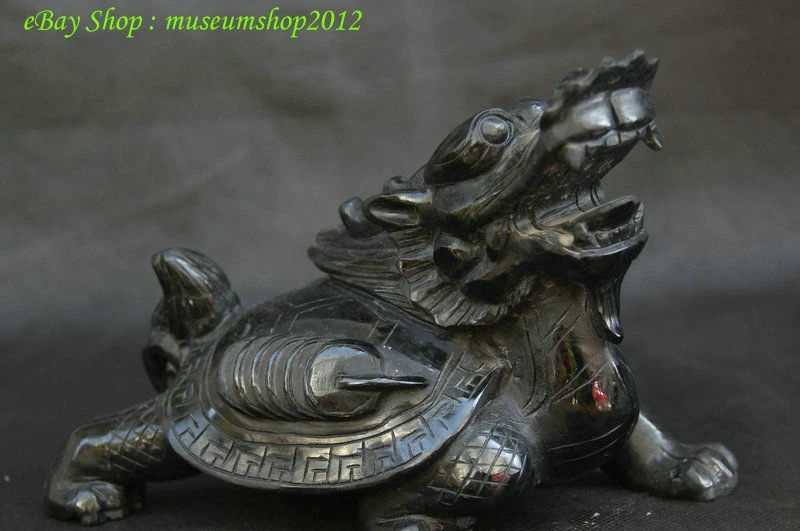 7&quotChinese Natural 100% Dushan Jade Wealth Money Tortoise Turtle longevity Statue | Дом и сад