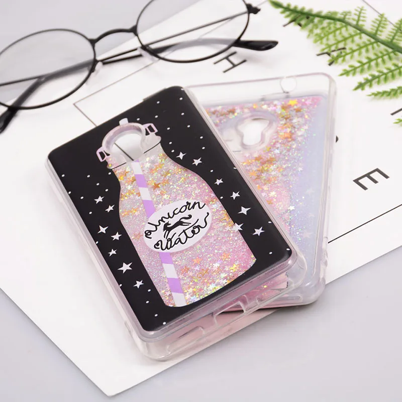 Reaoom for Meizu M5 Case Glitter Dynamic Liquid Star Quicksand Colorful Cute Bottle Unicorn Clear Cover Capa Meilan 5 |