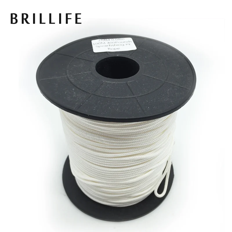 BRILLIFE 100m 2mm 180kg 400LB Spearfishing Line Braided Wire For Underwater Spear Gun Rope | Спорт и развлечения