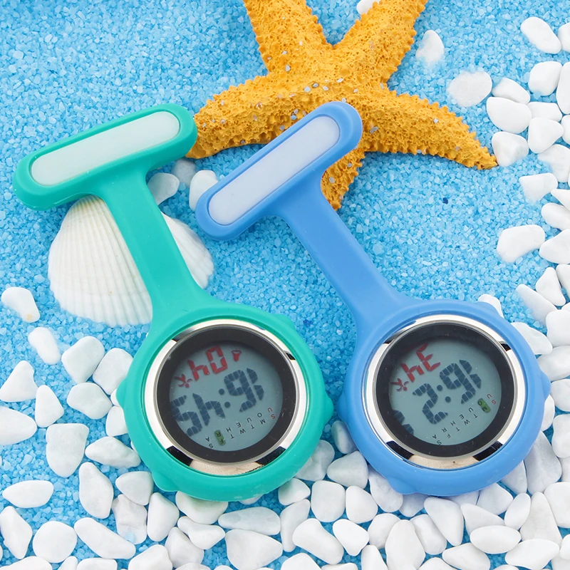 2021 Digital Silicone Nurse Watches Fob Pocket Watch Brooch Lapel Timepiece Doctor Nurse Gift Clock Unisex Fashion&Casual