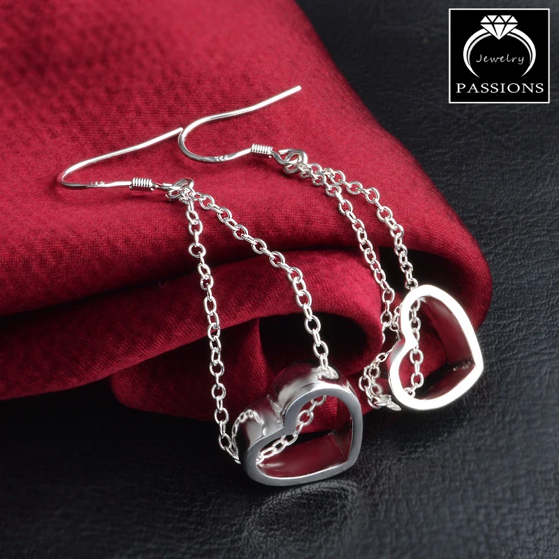 Женские серьги с подвеской в виде сердца Длинные Винтажные серьги-подвески из