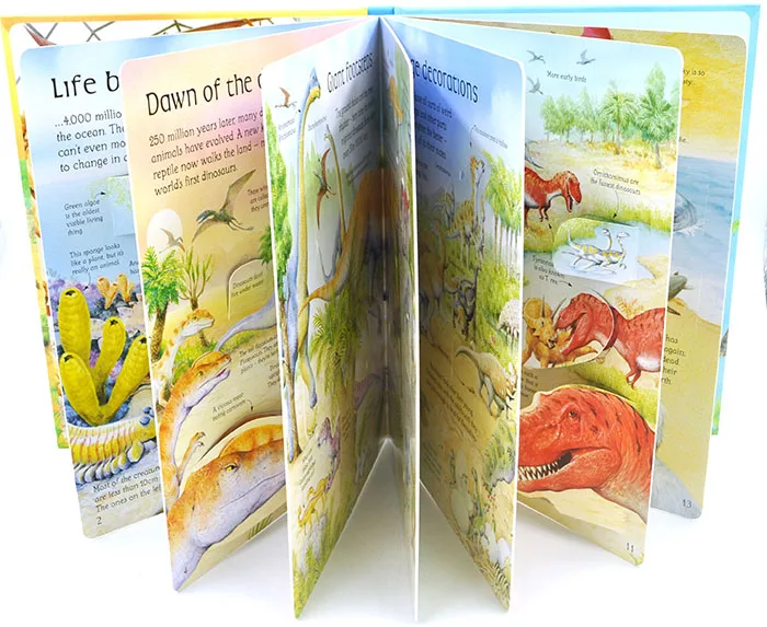 3d-книга с изображением динозавров английская книга откидной крышкой обучение