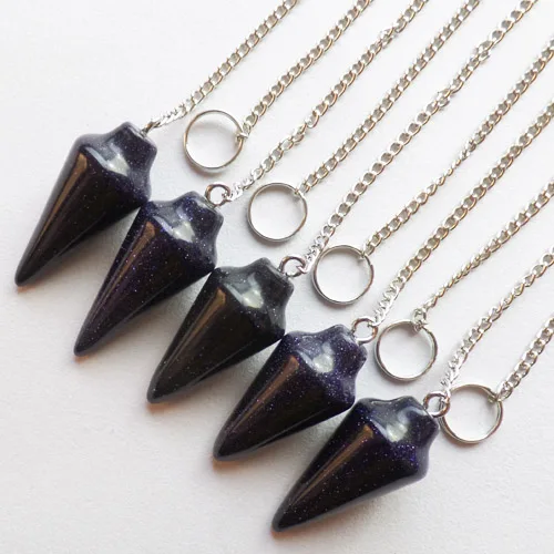 (5 шт./лот) оптовая продажа натуральный голубой песок камень кулон из бисера