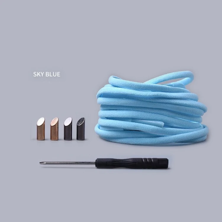 Sky blue 1 пара шнурков без галстука, эластичные шнурки для обуви, детские кроссовки для взрослых, быстрая шнурка, шнурки для ленивых ботинок, 15 цветов, полукруглые шнурки, chaussure - Цвет: Sky blue