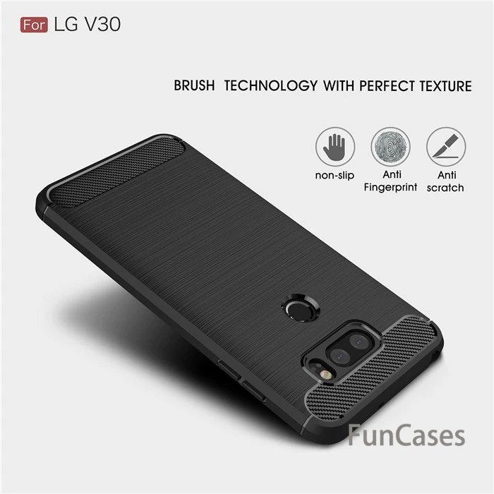 For LG V30 case Luxury Shockproof Slim Armor Carbon Fiber Soft TPU Drawing Phone Case Back Cover Silicone Bag | Мобильные телефоны