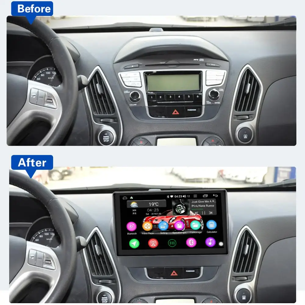 Автомагнитола для Hyundai IX35 мультимедийный плеер с экраном 10 1 дюймов на Android 8 GPS SPDIF
