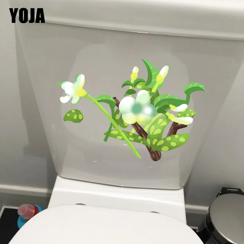 YOJA 22 7*14 7 см мультфильм белый зеленый цветок свежий домашний Декор стены Туалет