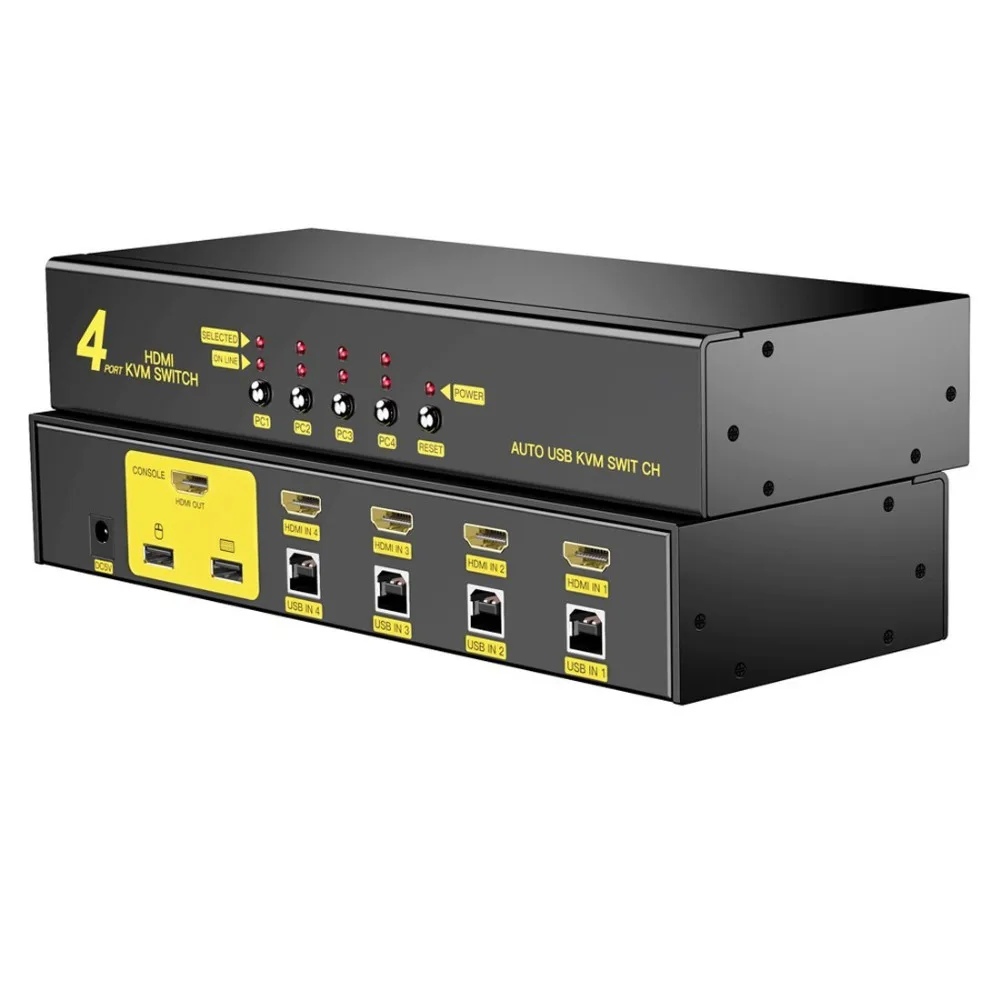 PUZHIJIE 4 порта HDMI KVM переключатель с ключевым словом мышь K/M переключатели USB 2 0 в 1