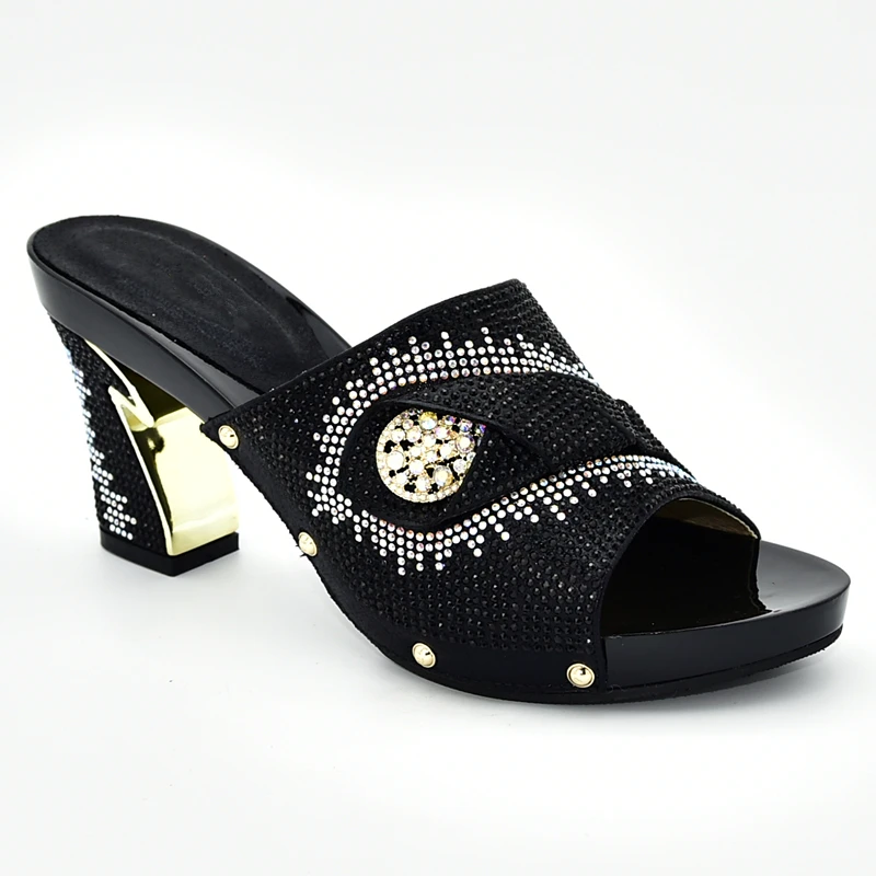 Black shoes only Новое поступление, женская обувь и сумка в африканском стиле, комплект из женской обуви и сумки, итальянская женская обувь и сумка, женские вечерние туфли-лодочки без застежки - Цвет: Black shoes only