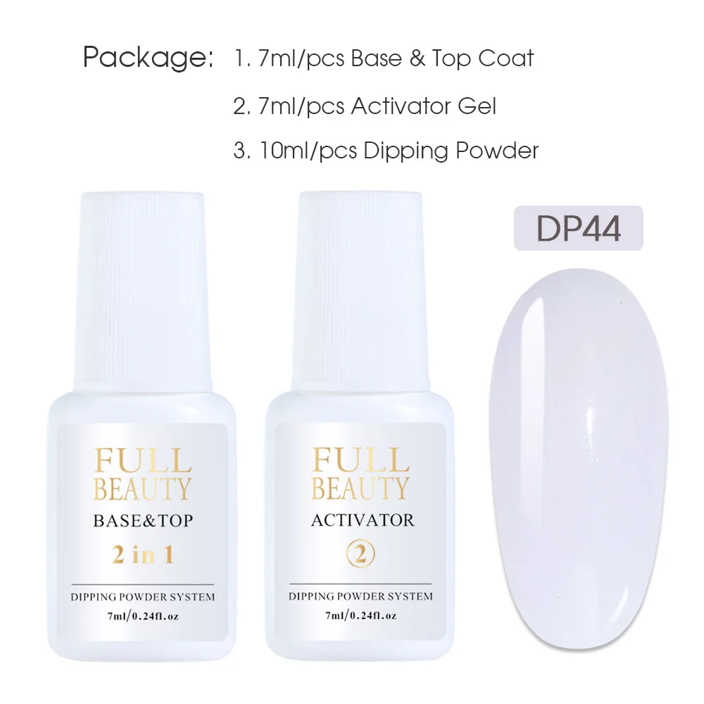 DP44 and 2 Gel 1 шт. лак для ногтей с порошковой пудрой, пигмент для наращивания ногтей, блестящий Гель-лак для ногтей с изгибом от пыли, быстро сохнет без хлопьев лампы, BEDP31-44 - Цвет: DP44 and 2 Gel