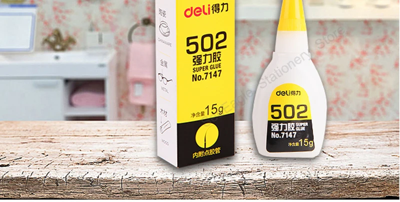 Deli офис и школа 15 г гибкий мгновенный резиновый клей 502 жидкий цианоакрилат супер клея сенсорный экран для телефона кристаллы