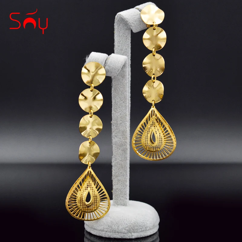 Солнечные ювелирные изделия серьги в форме капли воды длинные висячие для женщин