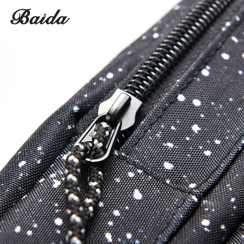 Бренд BAIDA Холщовый черный рюкзак с принтом женские школьные сумки для