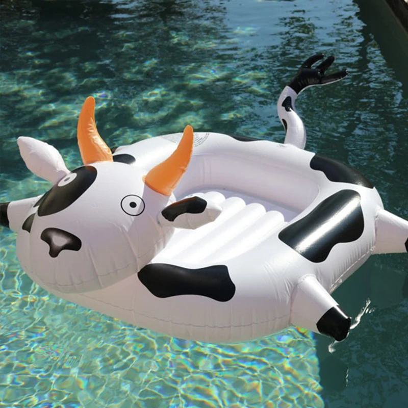 160 CM 63 Inch Inflatable Cows Baby Pool Float Children Ride-On Swimming Ring Summer Water Toys Holiday Beach Party Boia Piscina | Спорт и