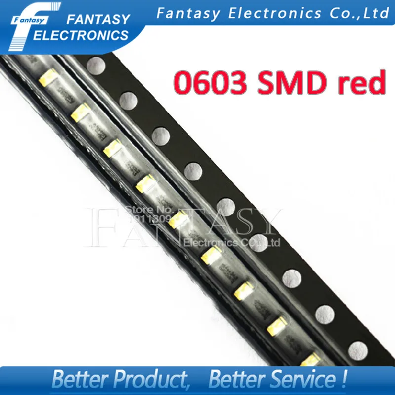100 шт красный 0603 SMD светодиодный диоды для подавления переходных скачков